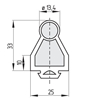 SE-P40-5000 PROFIL CAOUTCHOUC EMBALLÉ 5M